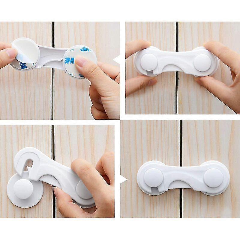 8 Baby Child Safety Drawer Door Blocks For Self Adhesive Cabinets | Refrigerator Cabinet Drawer Adjustable Locks