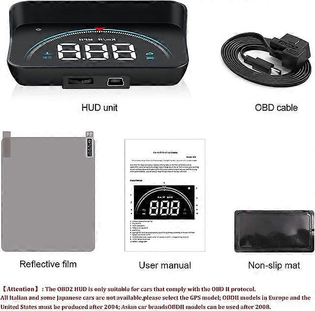 2022 Car HUD Head Up Display OBD2 EOBD Overspeed Warning System Projector Windshield Auto Electronic Voltage Alarm M8