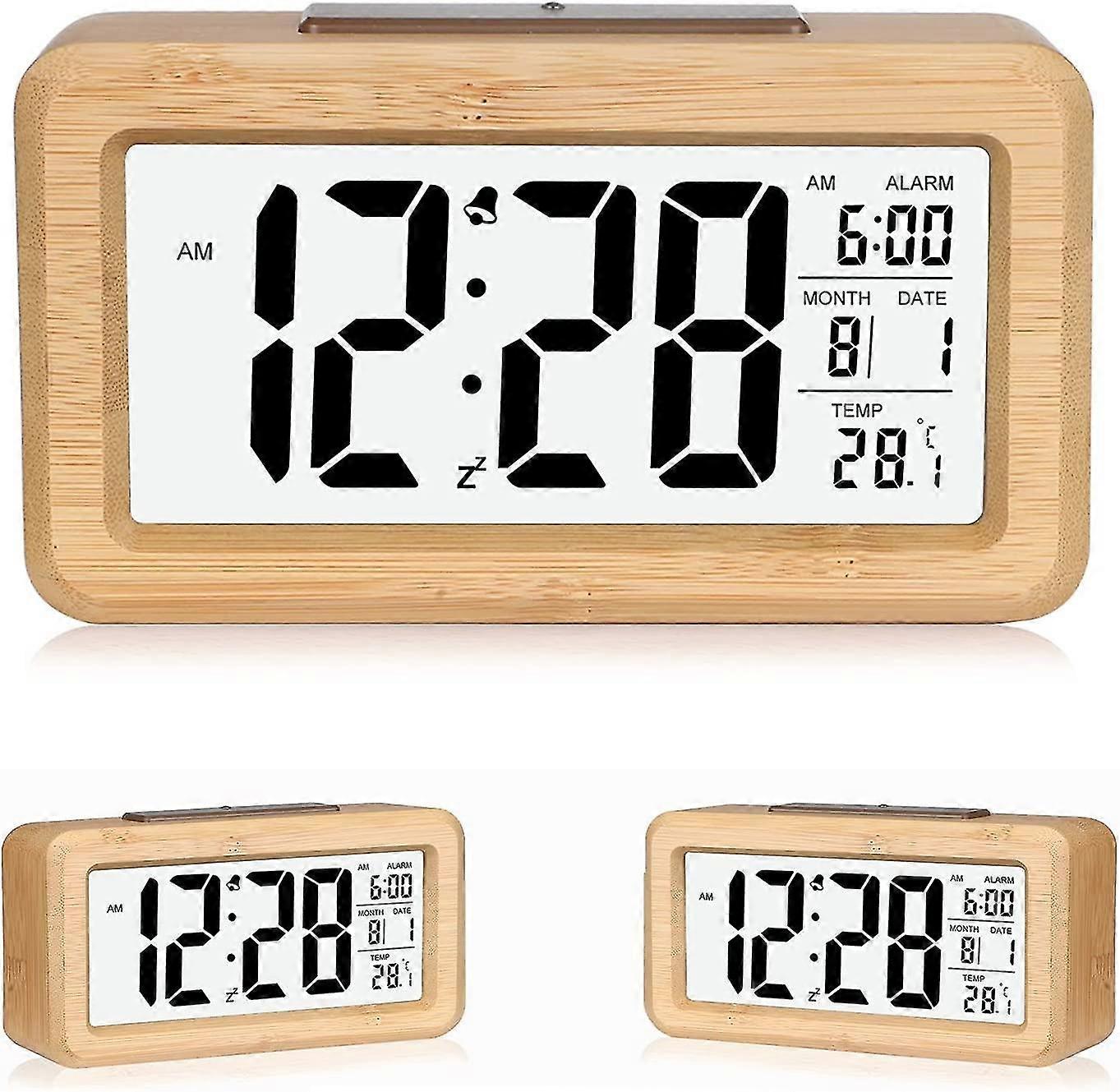 Digital Alarm Clock, Alarm Clock Led Digital Clock, With Date Display, Temperature, Snooze Function, Battery Powered Digital Clock
