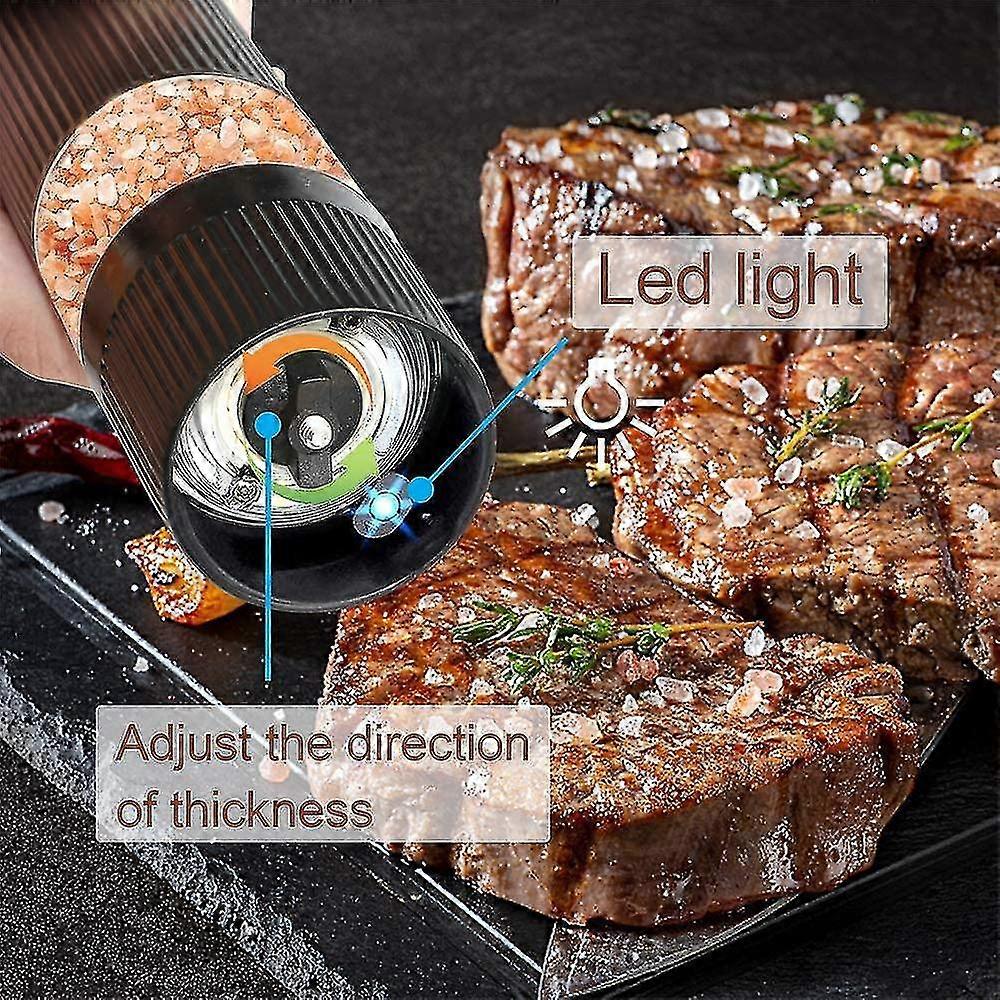 Electric Salt And Pepper Grinder Set, Adjustable Coarseness (2 Pack)