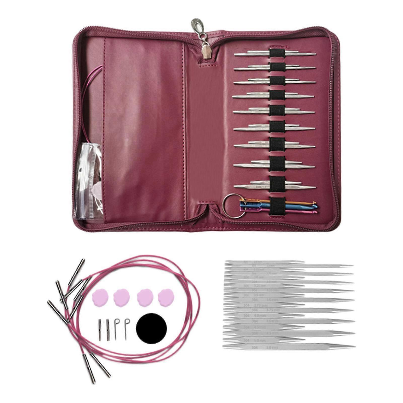 Circular Knitting Needles Set Interchangeable Crochet Needles for Sturdy