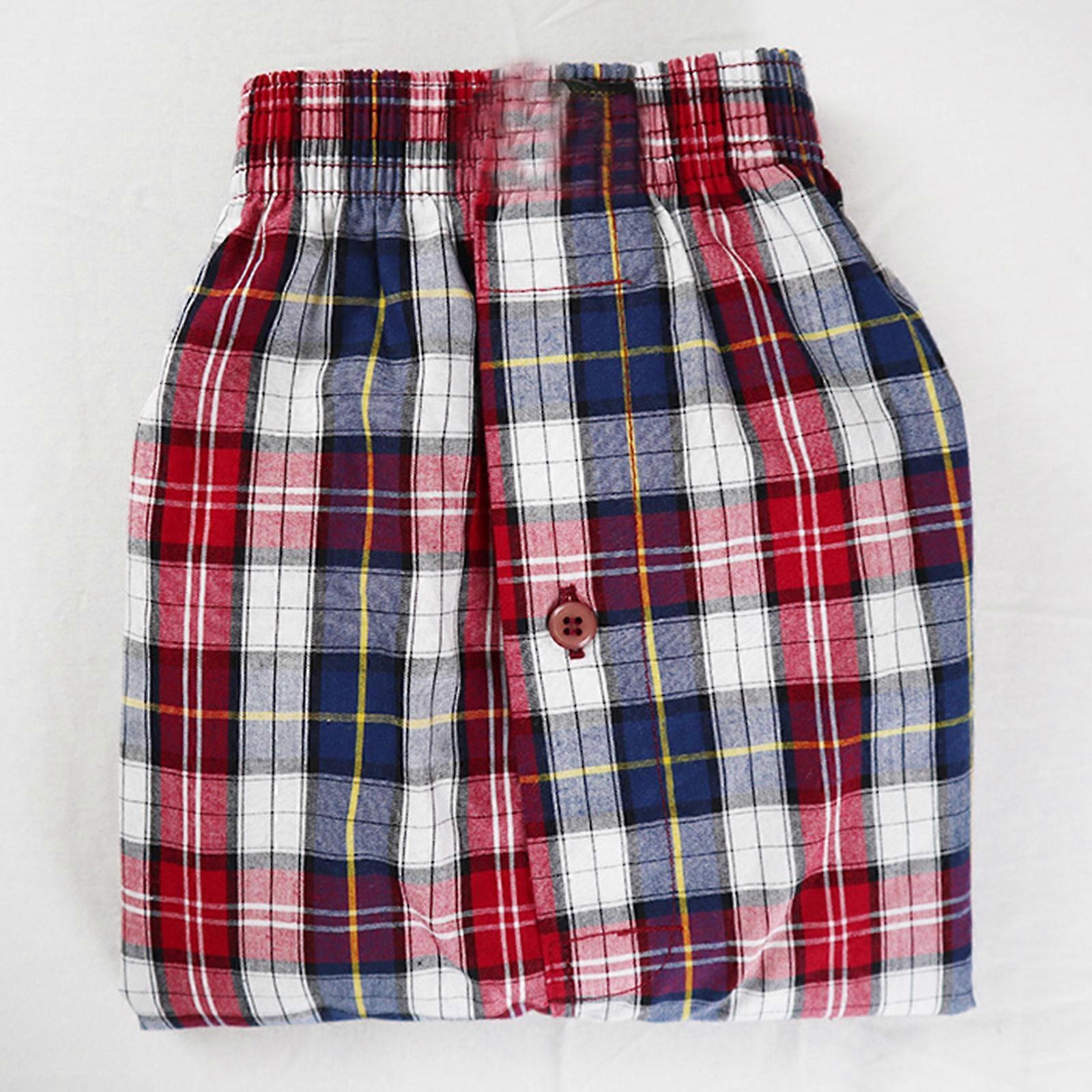 M-3XL Plattvinklade shorts för män, rutiga underkläder och underkläder