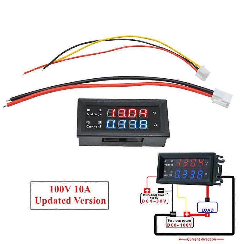 DC 0-100V 10A 50A 100A Auto Car Electronic Digital Voltmeter Ammeter 0.56'' LED Display Voltage Regulator Volt AMP Meter Tester