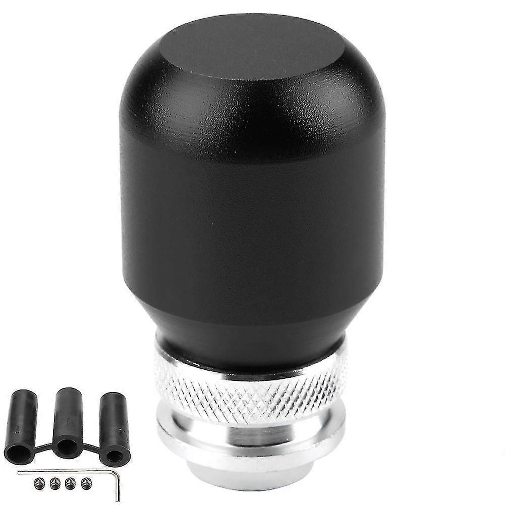 Universal Manual Transmission Gear Shift Knob with Metal Lever in Black Color - Easy Fit for Various Vehicles - Includes Adapters Mounting Accessories