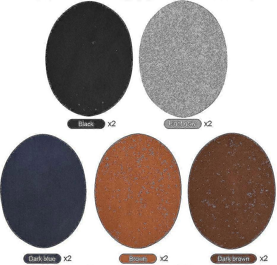 Iron On Patches, 10pcs 5 Colors Oval Pu Patch Sewing Artificial Elbow Thin Elbow Patches