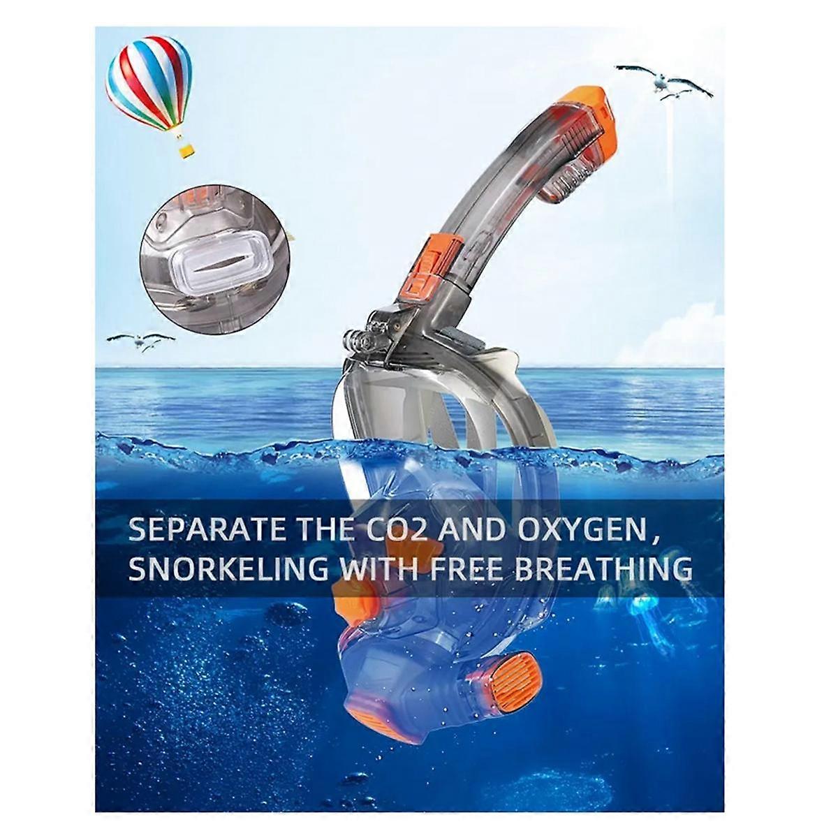 Μάσκα αναπνευστήρα για άνδρες, γυναίκες, υποβρύχια μάσκα κατάδυσης, ολόκληρου προσώπου, μάσκα αναπνευστήρα, 180 τεμάχια, αντιθαμβωτική, αντιδιαρρηκτική (L/XL)
