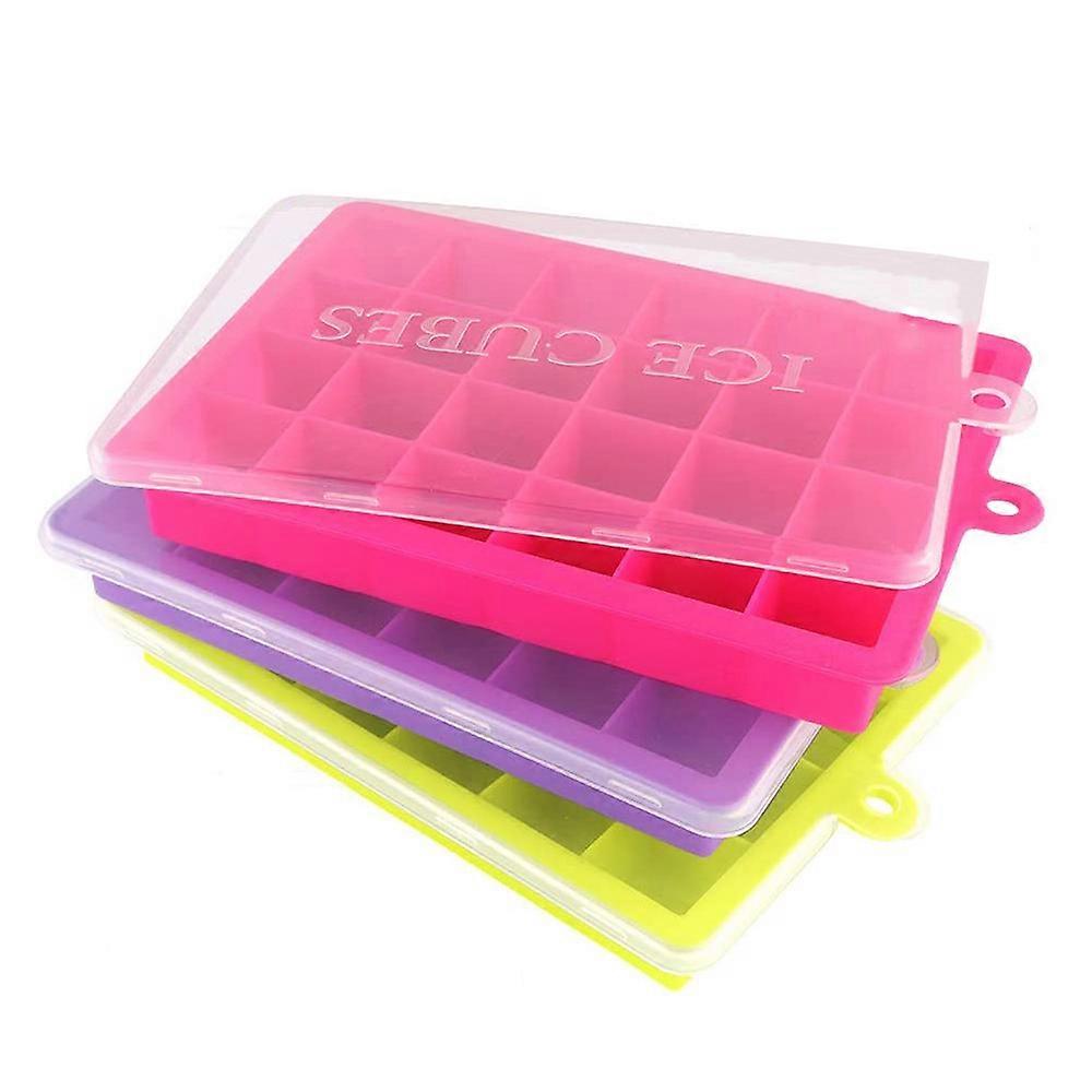 Ice Cube Trays with Transparent Lids Silicone