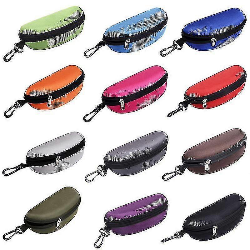 Portable Sunglasses Case Glasses Protector Lightweight Zipper Eyeglass Shell With Carabiner