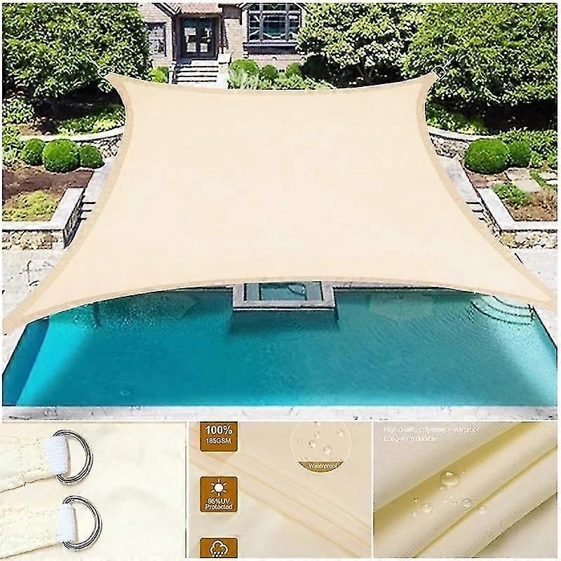 300d Polyester Shade Sail Waterproof Square Rectangle Garden Canopy Patio Pool Canopy Sun Shade Camping Awning