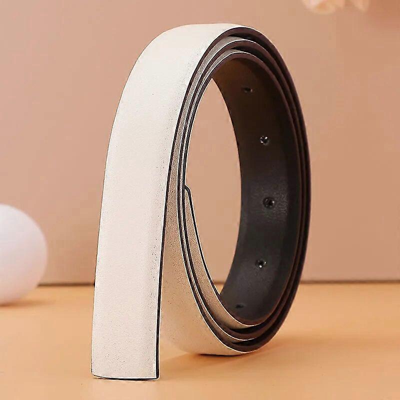 New luxury belt strip smooth buckle female cowhide leather pin buckle 2.4cm wide no buckle thin belt for women