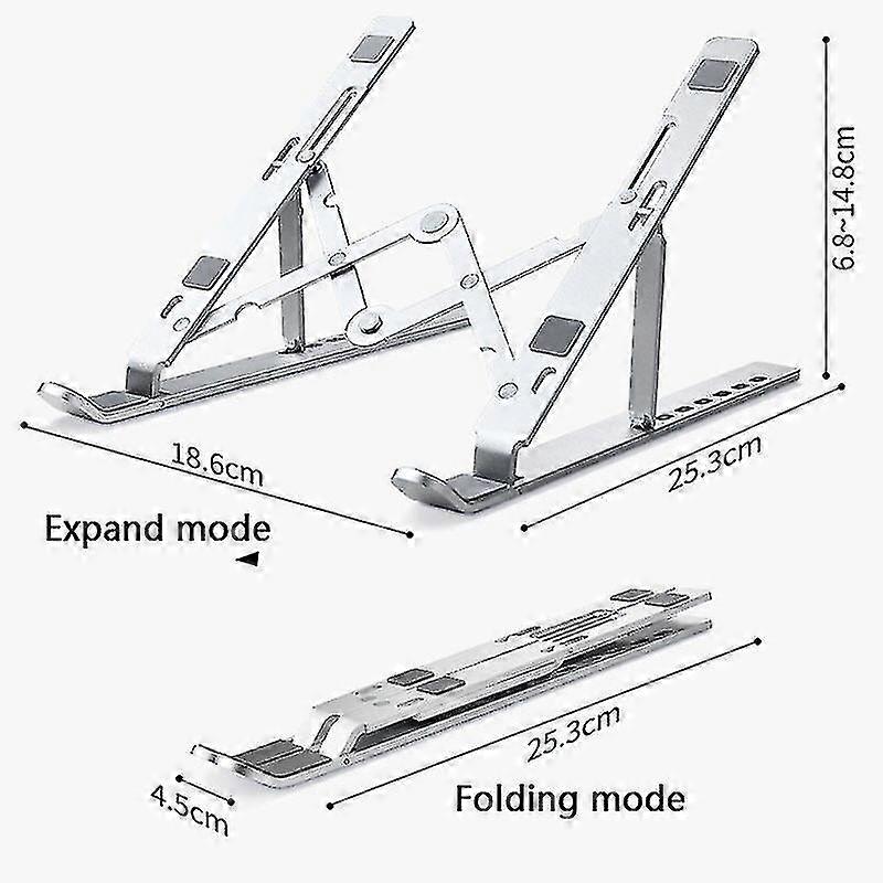 Laptop Stand Universal Ventilated Laptop Holder Foldable Riser With 7 Angles Height Adjustment Non Slip Aluminum Notebook Mount