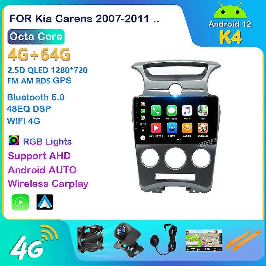 Android 12 2Din Multimedia Player For Kia Carens 2007 2008 2009 2010 2011 Car Radio Carplay Stereo Head Unit GPS Navigation