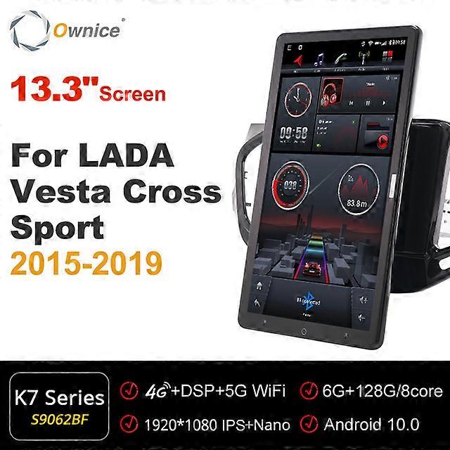 Tesla Style PX6 DSP Android 10.0 Car Multimedia Player For LADA Vesta Cross Sport 2015 - 2019 Auto Rotatable 1920*1080 GPS Radio