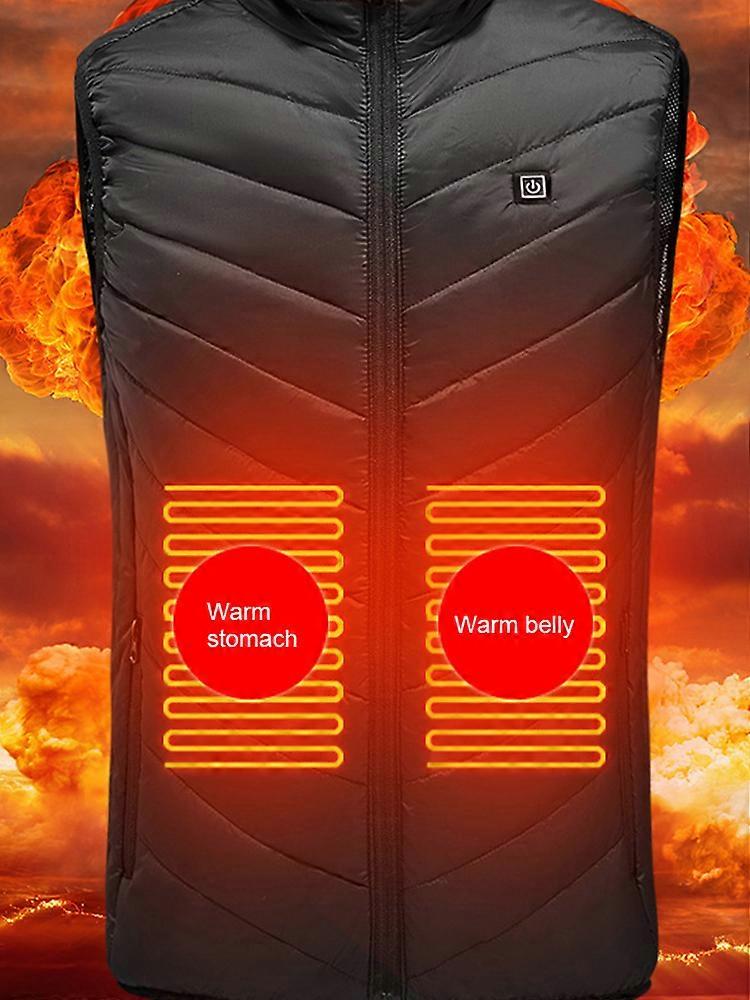 Män Elektrisk Uppvärmning Kappa Jacka Varma Kläder För Vinter Lätt Och Tvättbar Taktisk Fiskeväst USB Jacka Utomhus Väst Bule Svart S M L XL 2