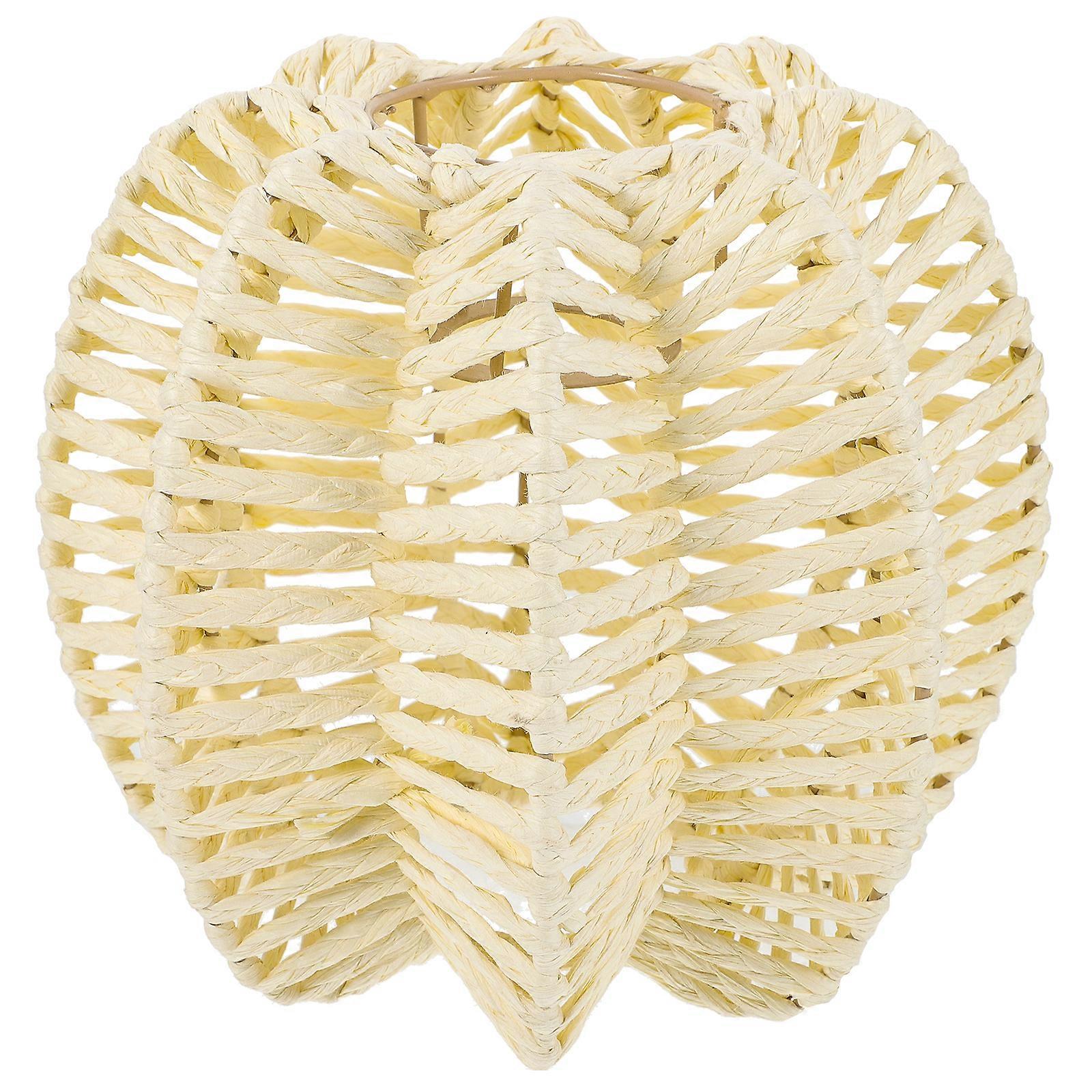 Imitation Rattan Woven Lampshade Pendant Lamp Shade Chandelier Lamp Shade Decor Lampshade