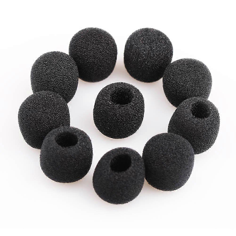 10pcs Small Mic Windshiled Windscreen Covers for Lavalier Lapel Microphone Black