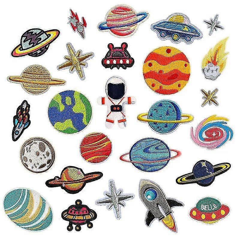 Astronaut Adhesive Patch Sticker Planet Cloth Sticker (26 Pcs)