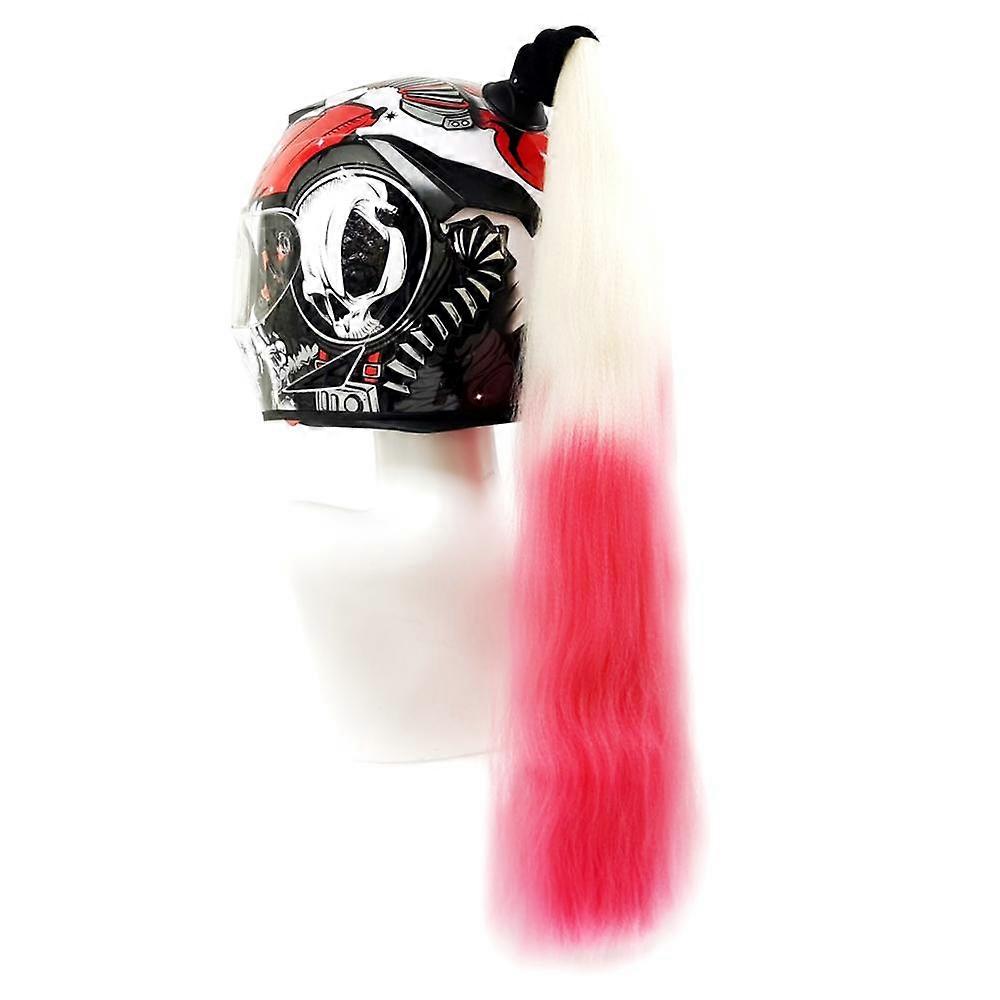 DIY wig punk style motorcycle gradient helmet braids