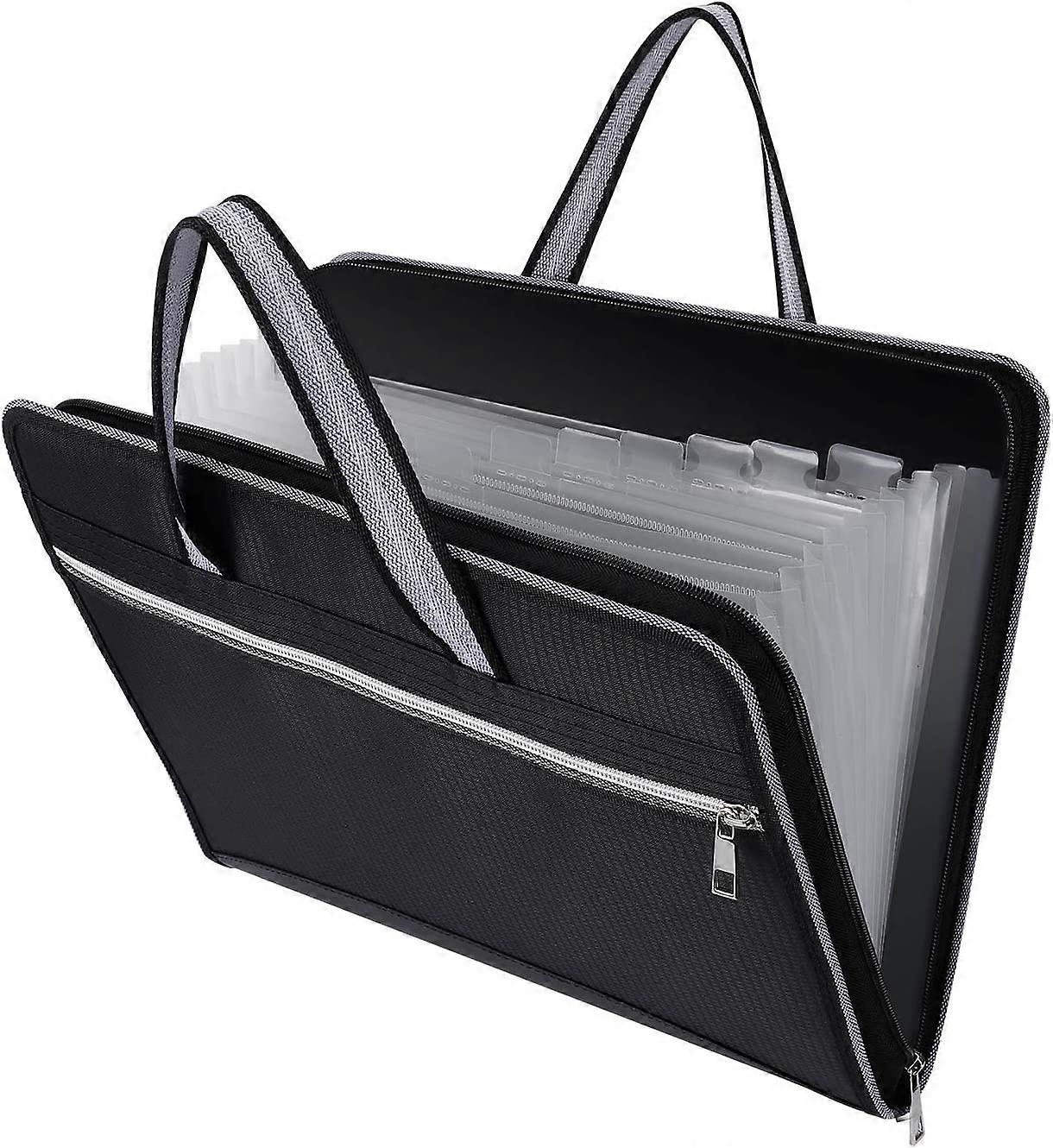 Suitcase Sorter Document Bag with 12 Compartments, Portable Expandable A4 Accordion Briefcase Folder