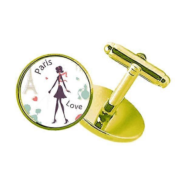 エッフェル塔パリレディフランスランドマークスタッズビジネスメタルカフリンクスゴールデン