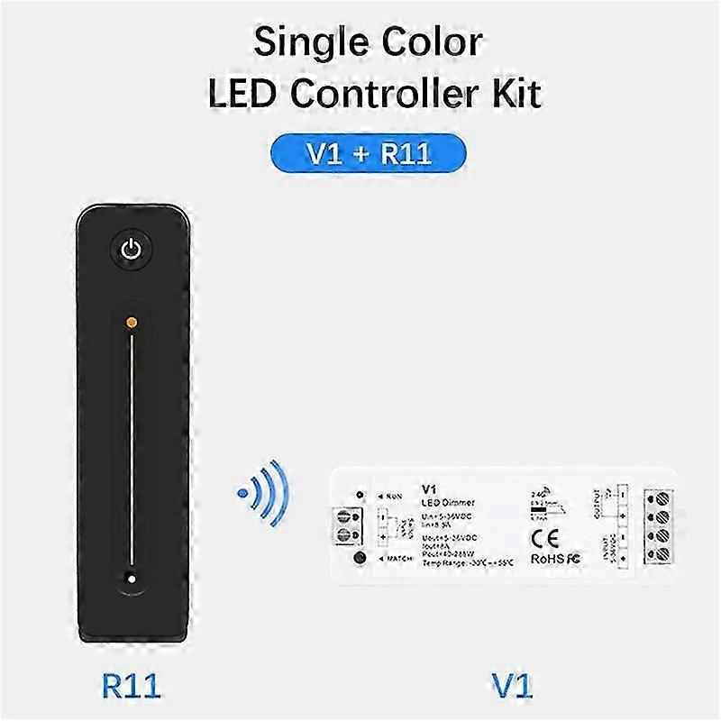 LED Dimmer 12V 5V 24V 36V 8A PWM Wireless RF Switch with 2.4G Brightness Adjustment Contact Remote