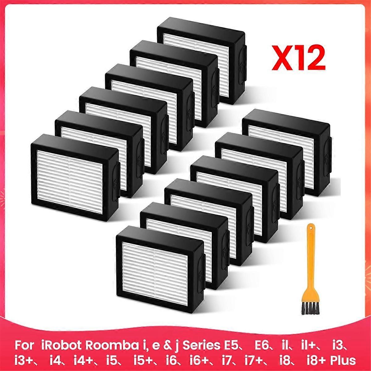 12 PCS Hepa Filter for E I & J Series E5 E6 I1 I1+ I3 I3+ I4 I4+ I5 I5+ I6 I6+ I7 I7+ I8 I8+ Vacuum