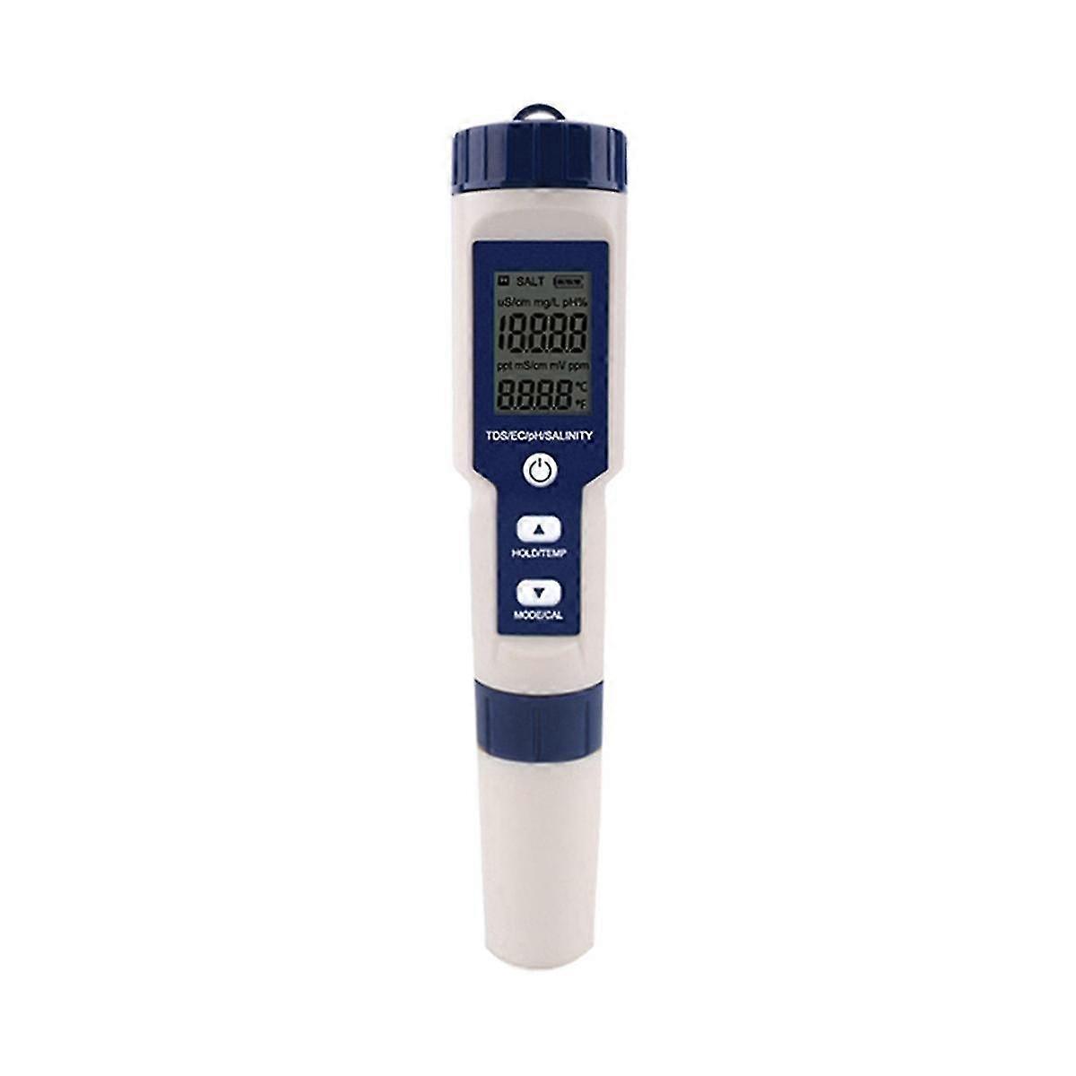 5 in 1 TDS/EC/PH/Salinity/Temperature Meter Digital Water Quality Monitor Tester for Pools, Drinkin 