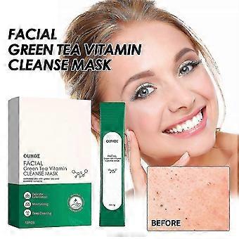 Green Tea Vitamin Cleansing Mask Facial Acne Removal Deep Hydration Smear-on Fine Pore Rejuvenation Skin