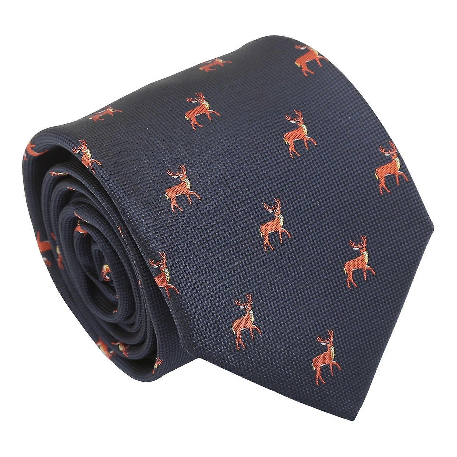 Navy Blue Deer Tie