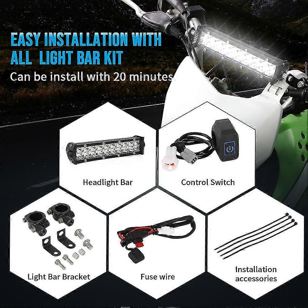 Plug&Play LED Headlight Light Bar Kit For Kawasaki KLX110 Honda - Foto 5