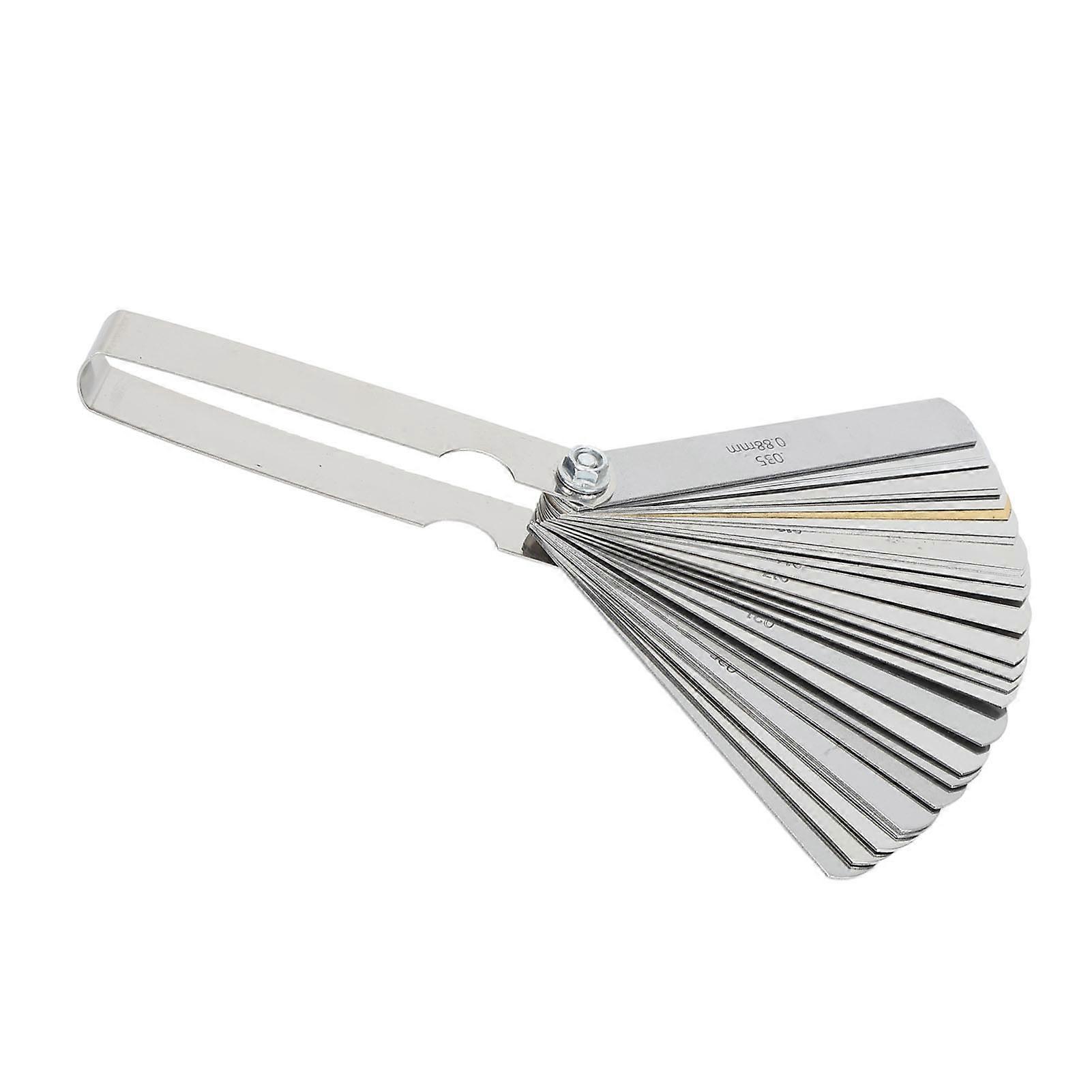 32 Piece Feeler Gauge Set with Metric and Imperial Scale Copper Thickness Feeler Gauge Measuring Tool for Spark Plug Guitar 