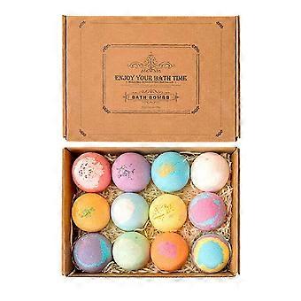 12pcs 60g Bath Bomb Set Bath Ball For Home Hotel Bathroom Body Cleaner Dry Skin Moisturize Spa Bubble Bath