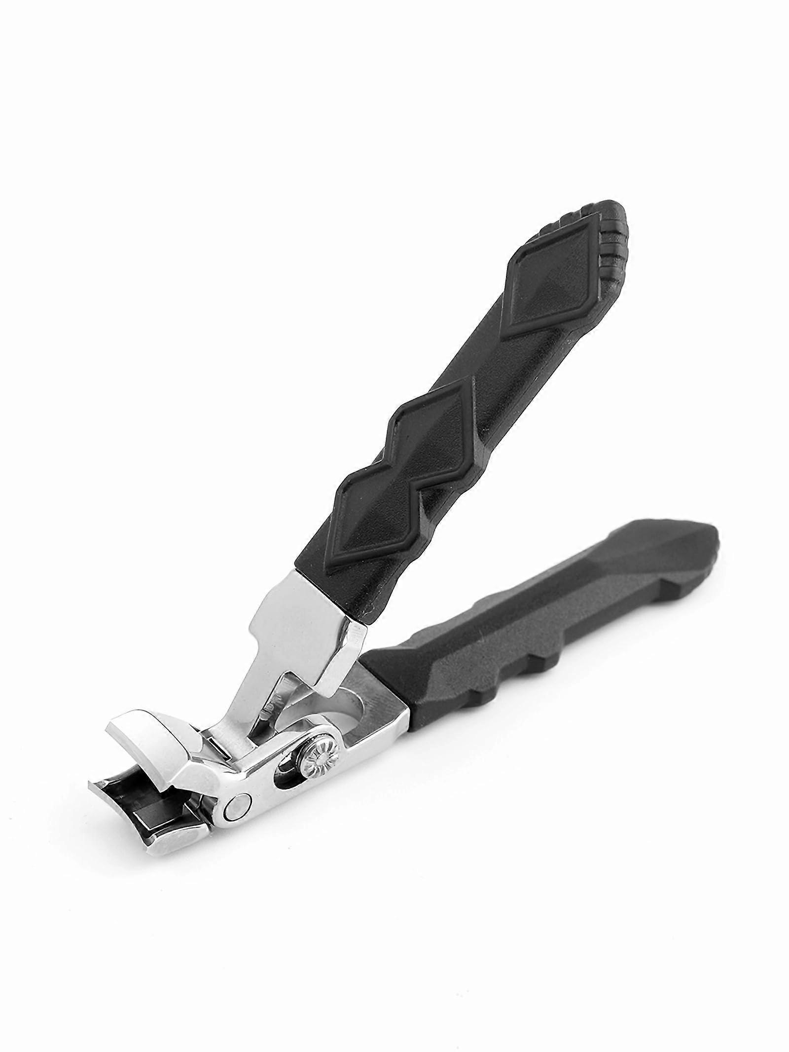 Black professional angled head nail clippers with long handle 