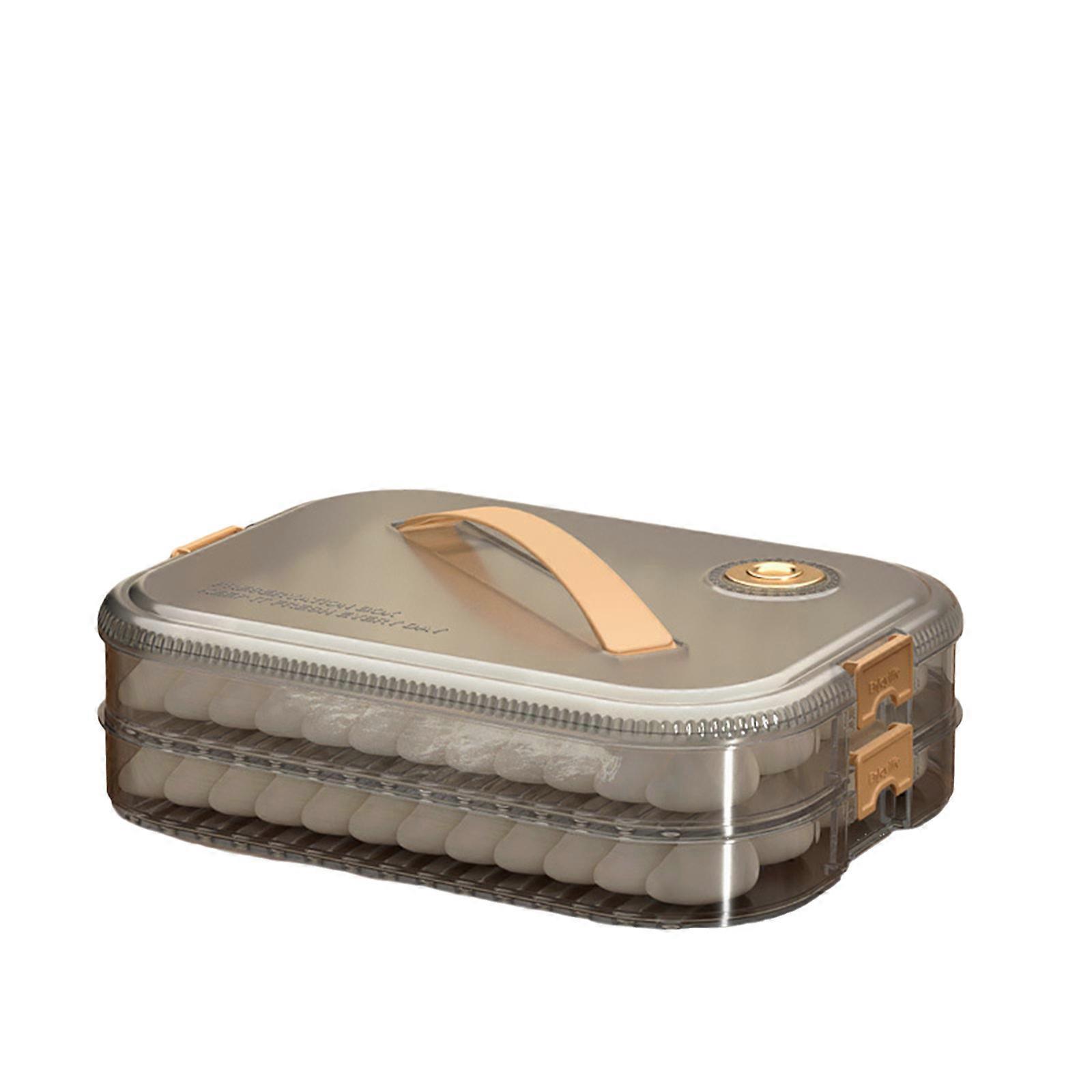 Dumpling Storage Box with Lid Easy to Clean Freezing Container for Food Preservation Space Saving Food Organizer  D
