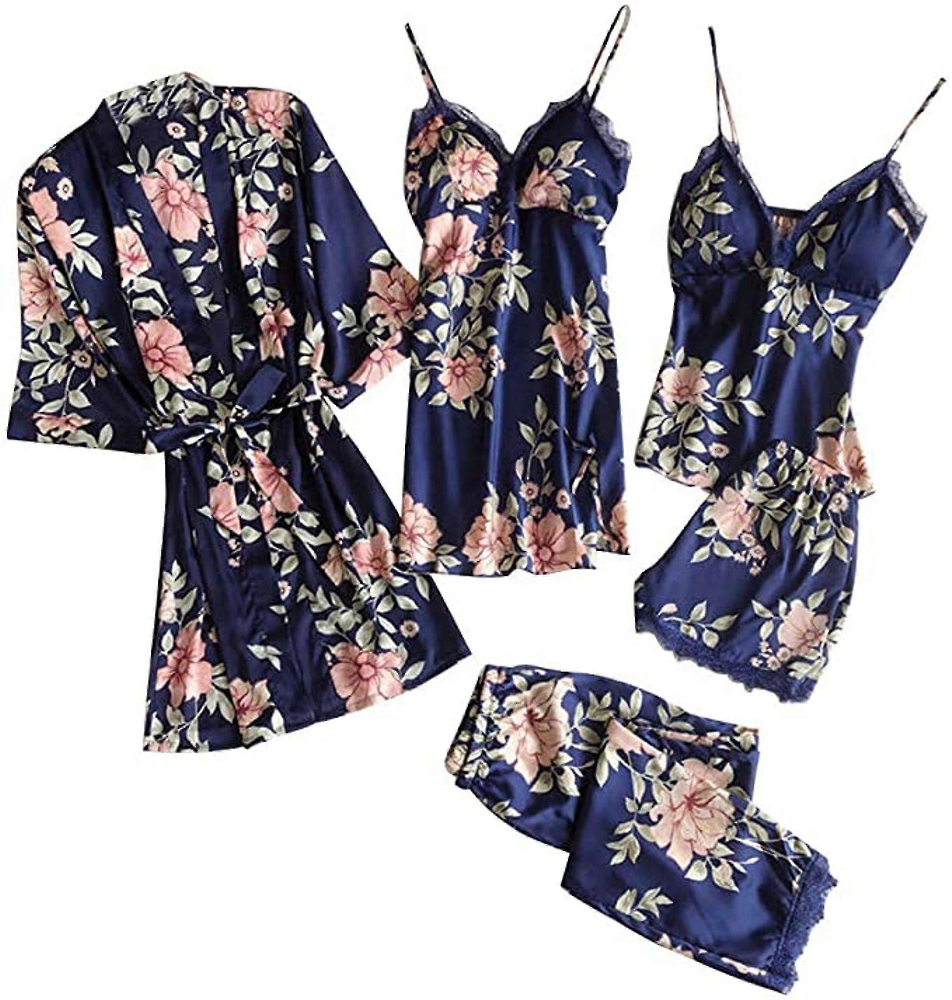 5st Dam Pyjamas Set Mode Underkläder Underkläder Babydoll Nattkläder Klänning Rygglös Tvådelad Nattlinne Pyjamas Negligee Underkläder Set