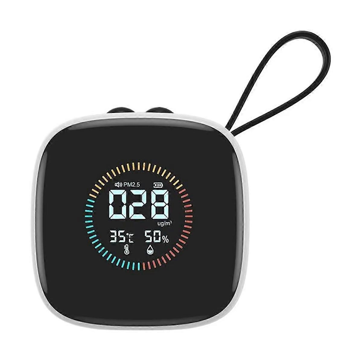 Pm2.5 Detector Small LED Display with Strap Air Quality Monitor Multipurpose Home Humidity Tester f