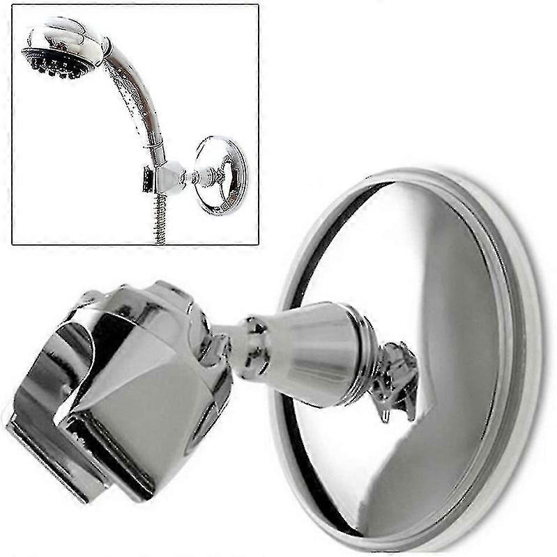 Support de pomme de douche Support mural à ventouse Douchette à main réglable Chrome avec support de douche rotatif à 360 degrés pour douchette