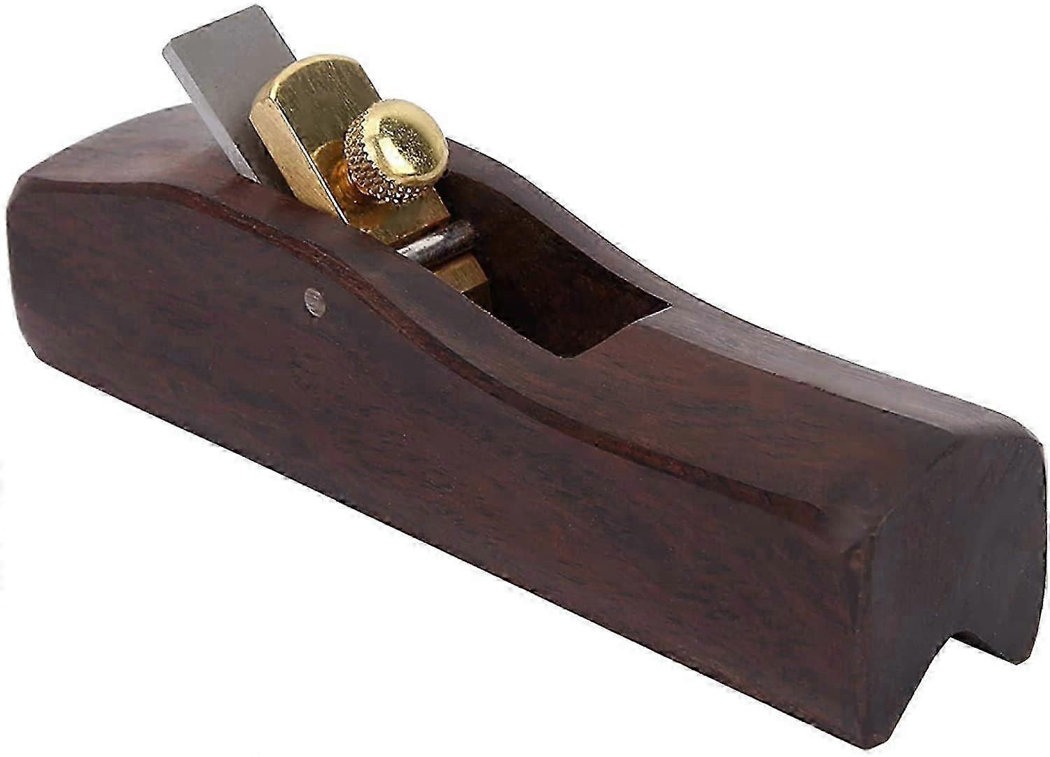 Block plane, Wooden - bodied with Brass Adjustment Knob, Sharp Steel Blade for Precise Wood Trimming and Shaping