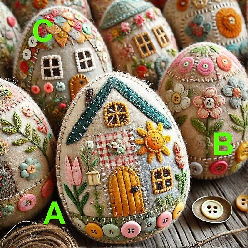 Patchwork Felt Egg House DIY Kit Easter Material DIY Ornaments 2025