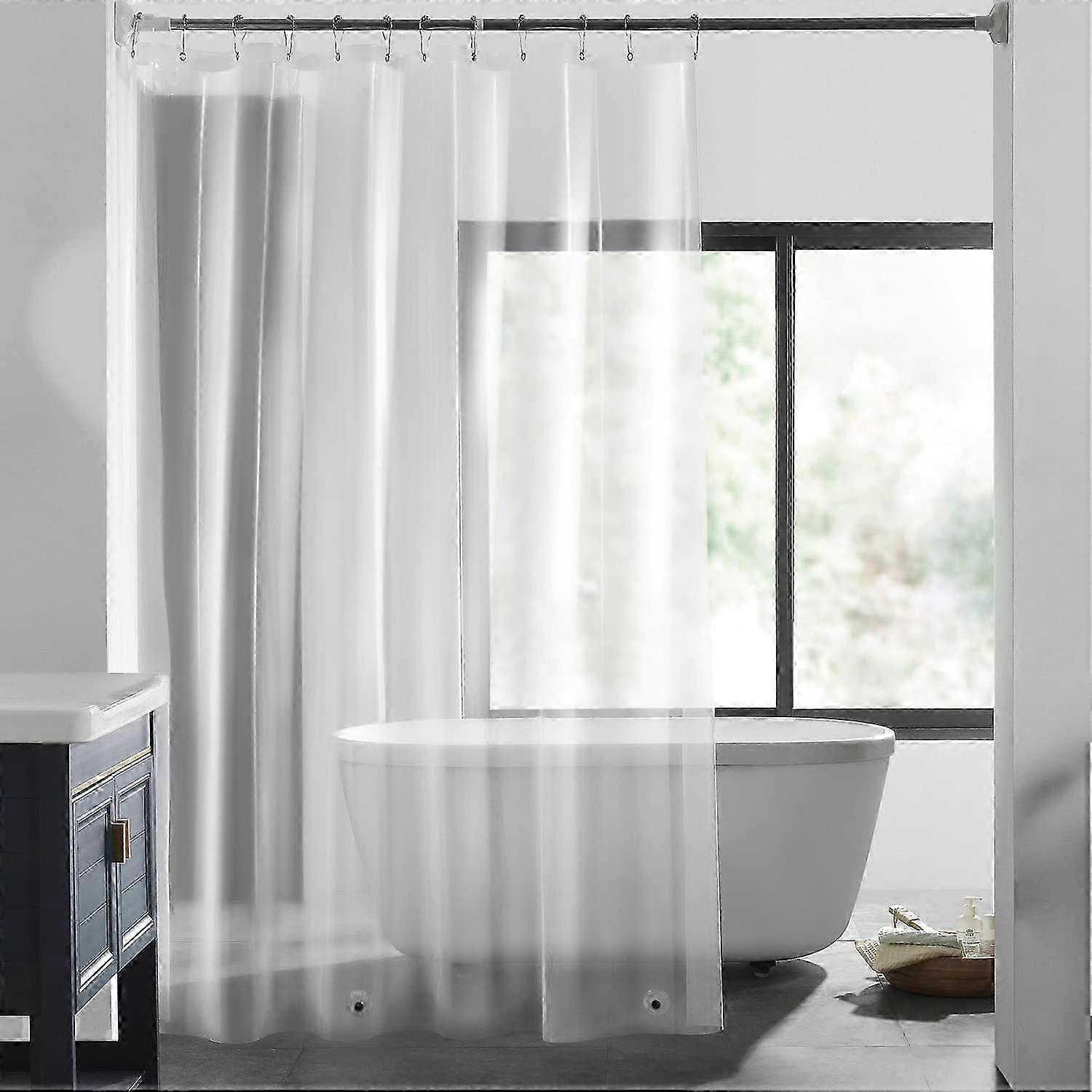 헤비 듀티 클리어 샤워 커튼 라이너 - 욕실용 180cm x 180cm 가중 샤워 라이너(1PCS)