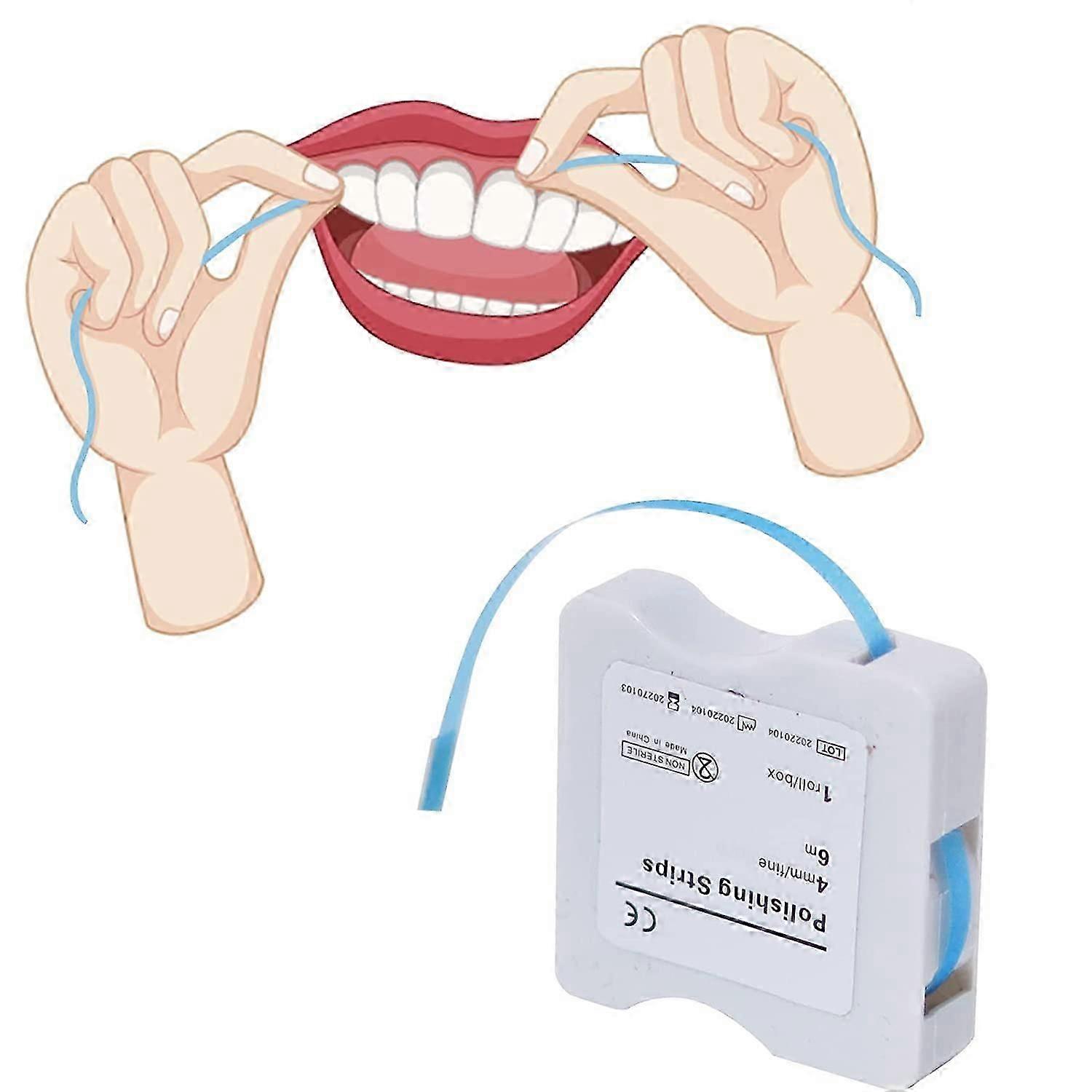 Diş Parlatıcı Diş Dosyası, Diş Aşındırıcı ve Bitirme Şeritleri 4mm x 6M-Diş Cilası Aşındırıcı Şerit