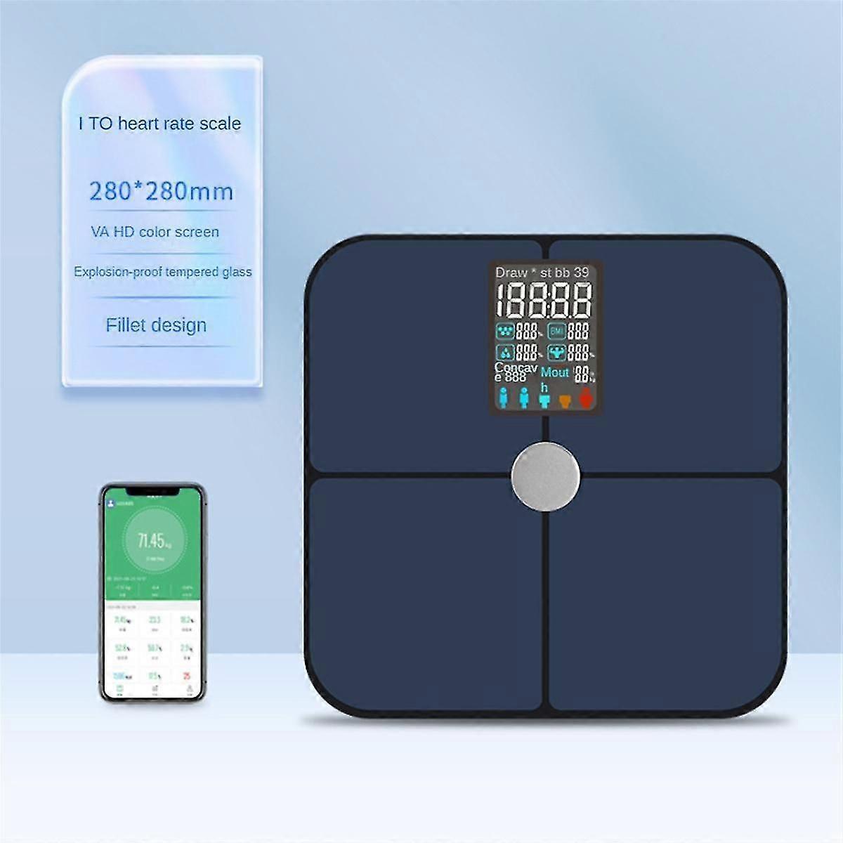 Smart ITO Heart Rate Scale Large Display Digital Smart Scale for Full Body Weight Fat Tracking for