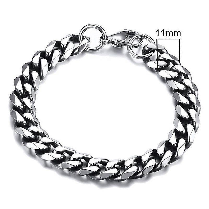Kotik Chunky Miami Curb Chain Bracelet For Men Stainless Steel Cuban Link Chain Wristband Classic Punk Vintage Male Jewelry