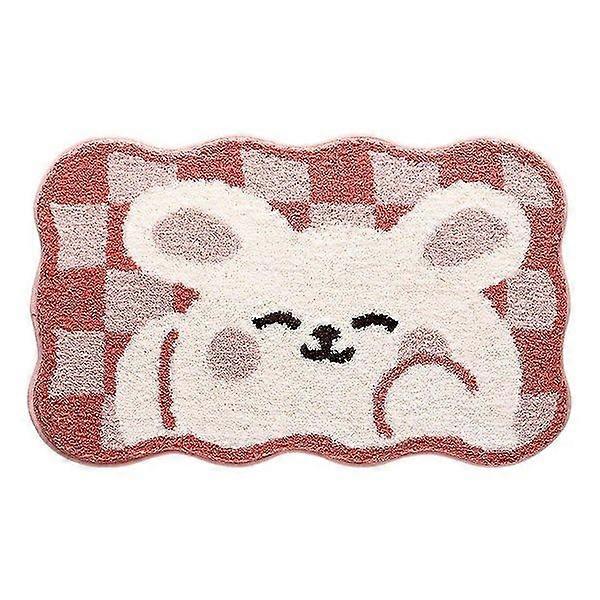 Rabbit Pattern Bathroom Floor Mat 40x60 cm, Non-Slip, Quick Drying, Soft Polyester Fiber, Durable and Comfortable