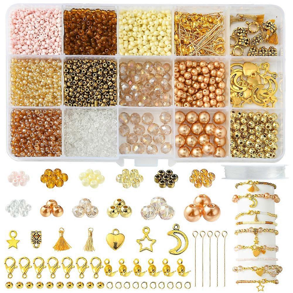 Jewelry Making Kits DIY Alloy Charm & Glass Beads Bracelet Making Kits Mixed Shapes