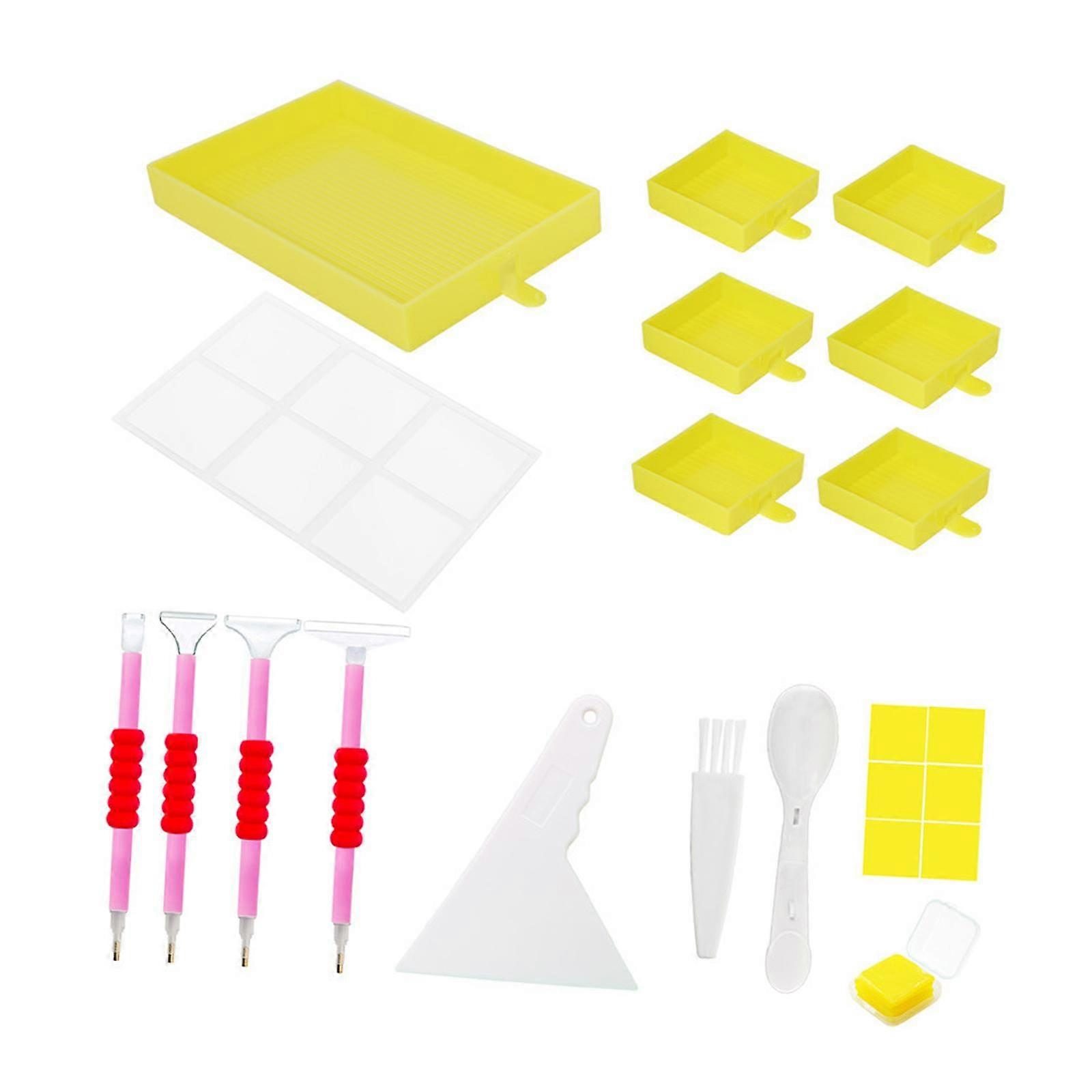 5D Diamond Paintings Tray Kits Large Capacity Bead Tray Sorting with Brush,