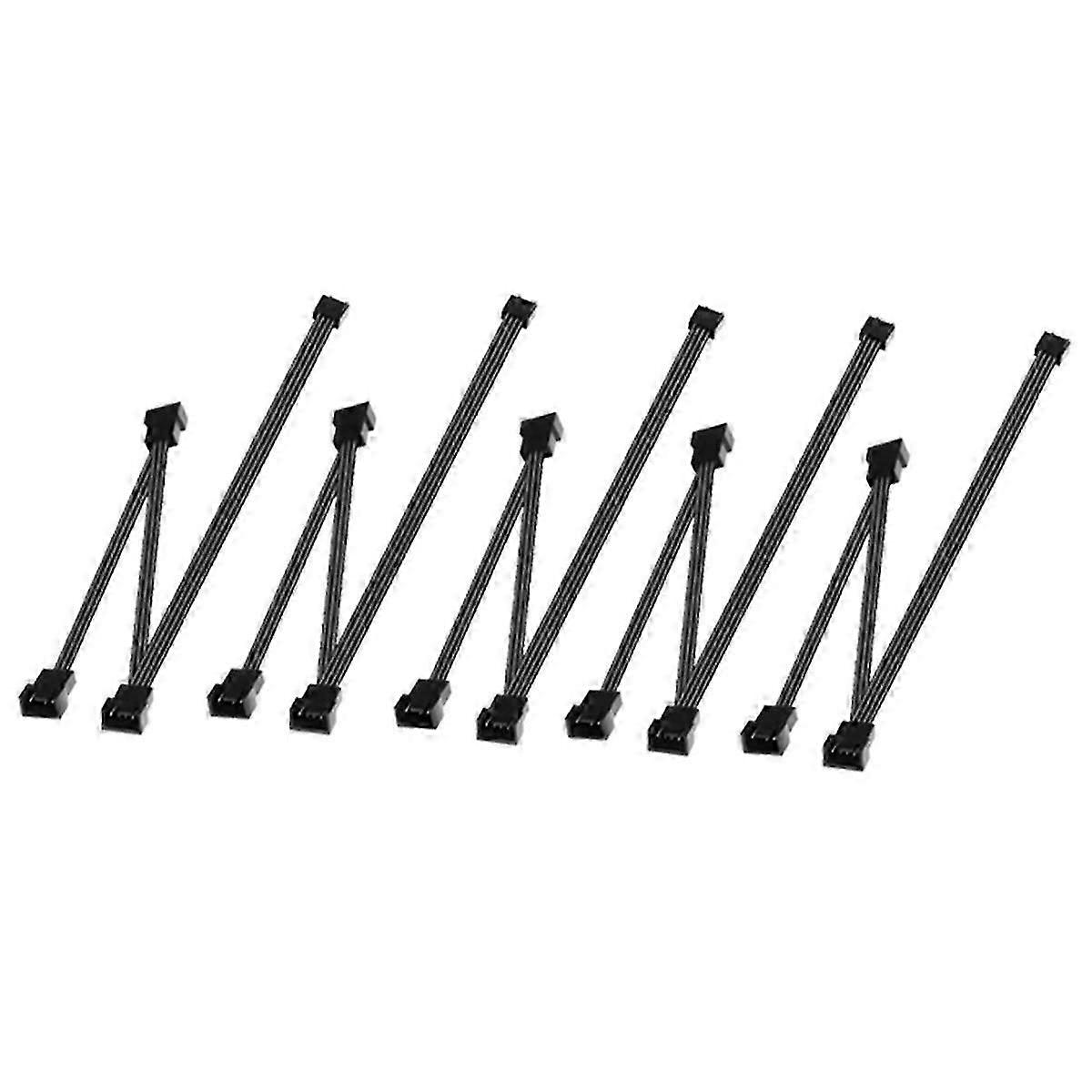 4 Pin CPU PWM Fan Cable 1 to 3 Way Splitter Black Sleeved Extension Cable Connector 3/4PWM Fan Extension Cables JN
