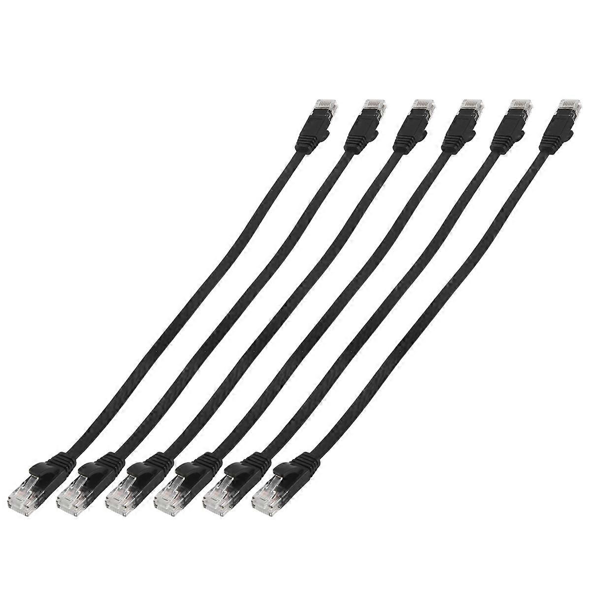 6 Pcs 1 Ft Flat Internet Network Cable With Snagless Rj45 Connectors