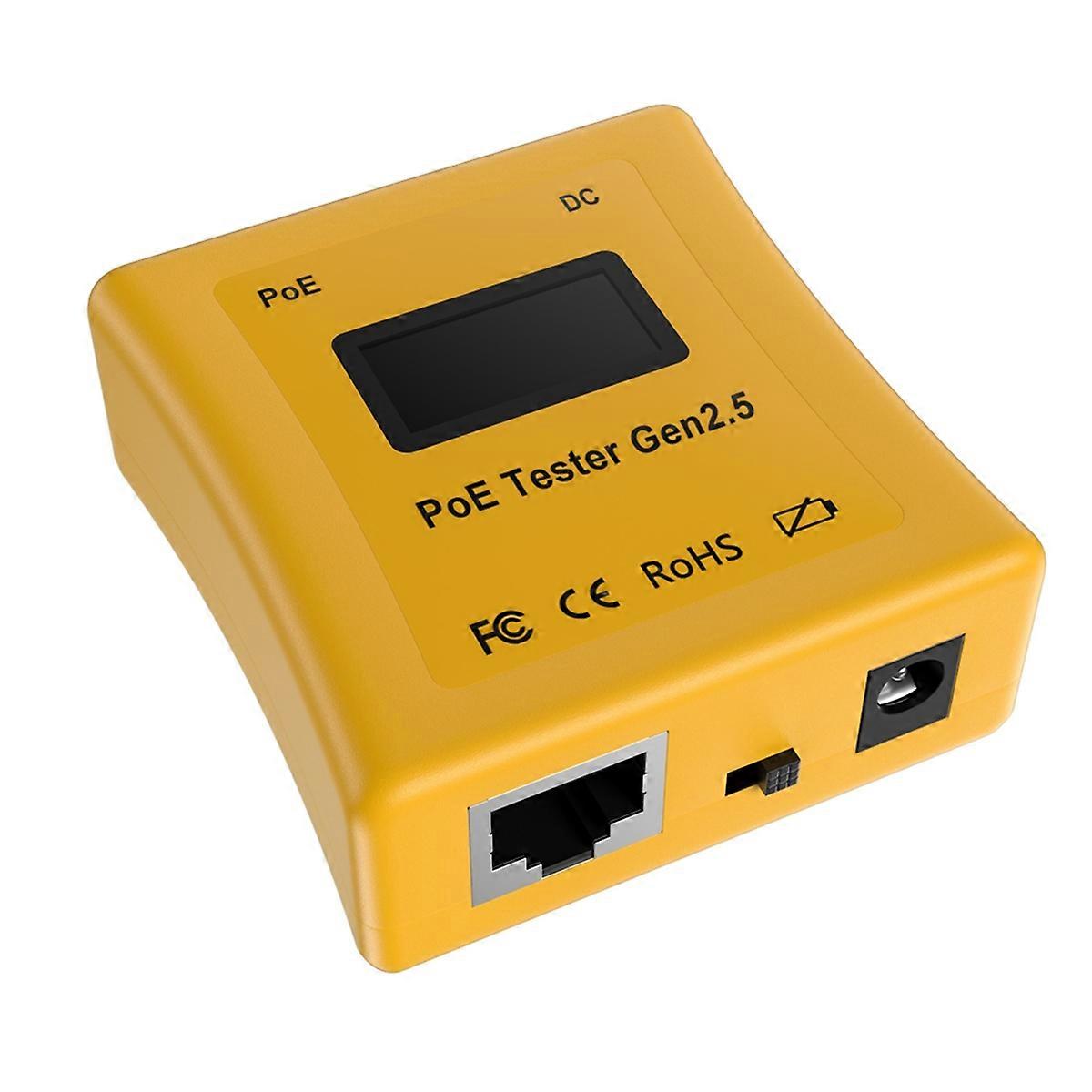 Upgraded 802.3bt 90W PoE Tester Portable Voltage Current Tester for PoE Devices Battery Free CCTV Te