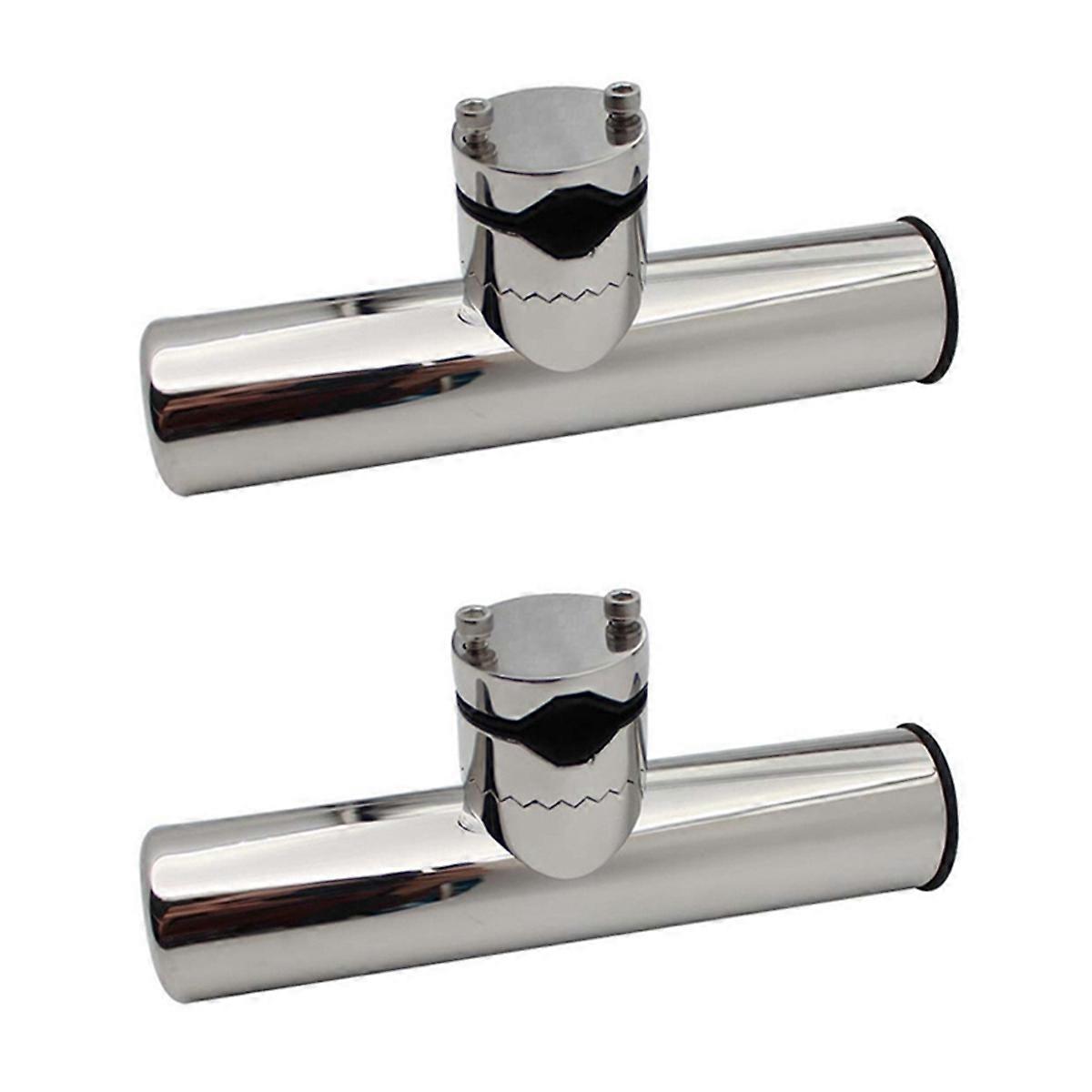 حامل صنارة صيد للقوارب البحرية مكون من قطعتين، مزود بمشبك تثبيت على القضبان، وحامل صنارة بحرية